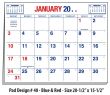 Blue & Red pad style 40 for large full apron promo calendar item # TA-2965